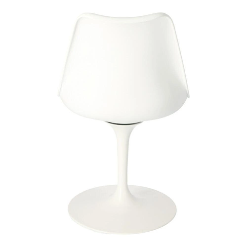 Otočná jídelní židle Tulip Basic inspirovaná Tulip Chair, bílá s polštářkem D2.DESIGN