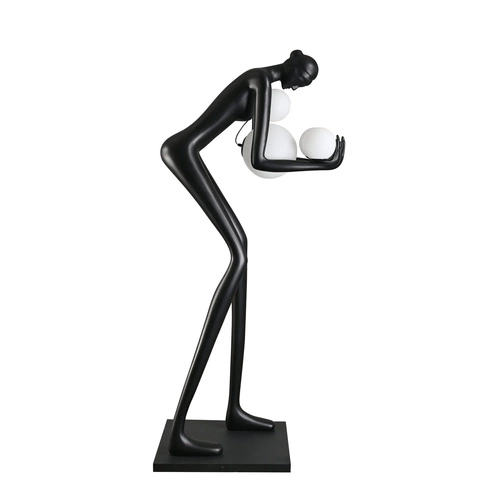 Stojací lampa do obýváku WOMAN-2 BLACK černá moderní Step into Design 190 cm