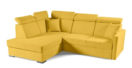 Rohová rozkládací pohovka Mils XL levá moderní hořčicová do obýváku Intesi