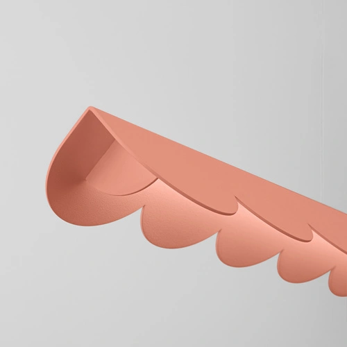 Závěsné LED svítidlo BISCUIT broskvové nad jídelní stůl do obýváku 131 cm