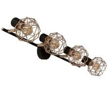 Stropní svítidlo Acrobat černo-zlaté nastavitelné 4bodové do obýváku a kuchyně