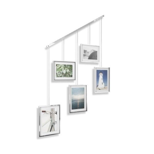 Nástěnný multirám Exhibit Umbra stříbrný na fotografie 10x15 13x18