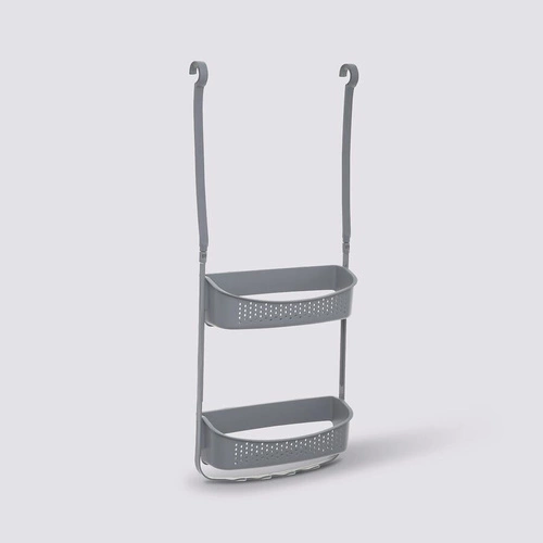 Závěsná koupelnová police Flexible 2patrová šedá do sprchy moderní 5five simply smart