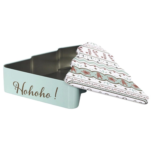 Kovová krabička vánoční stromeček zelený