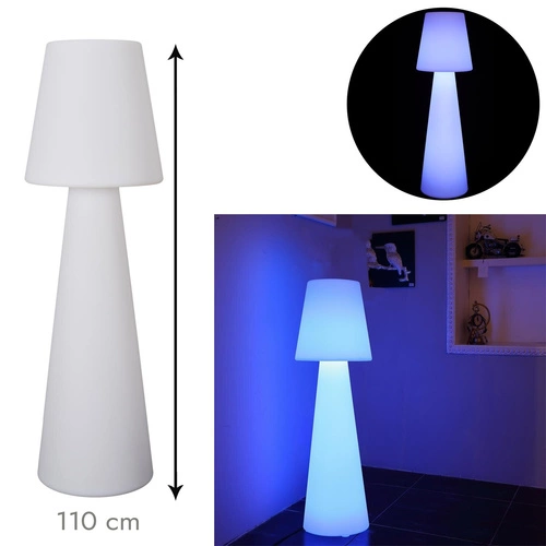 Stojací LED lampa Colorfull 110 cm bílá moderní s dálkovým ovládáním do obýváku i na terasu Intesi