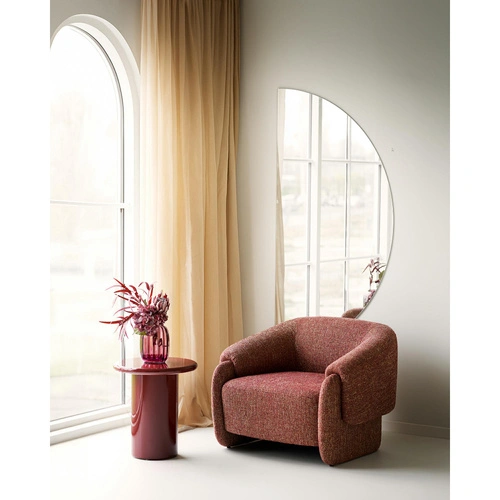 Otago kulatý konferenční stolek bordový 45 cm moderní do obýváku