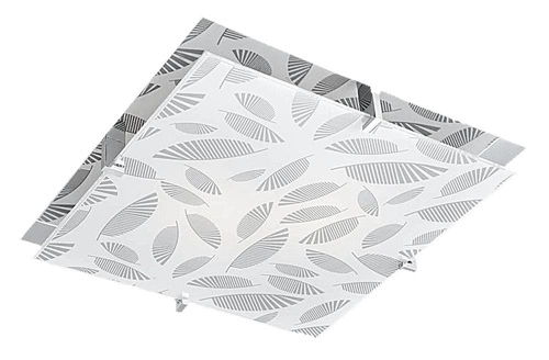 Skleněné stropní svítidlo Fikus 36x36 moderní čtvercové do obýváku a kuchyně chrom