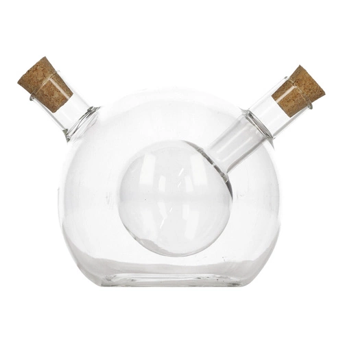 Skleněná láhev 2v1 na olej a ocet 480 ml kulatá moderní 5five simply smart