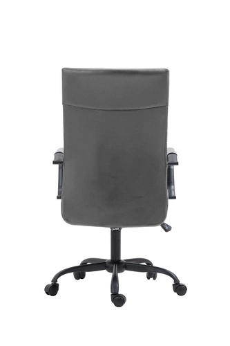 Ergonomická otočná kancelářská židle Sorpreso šedá kožená moderní s područkami do kanceláře