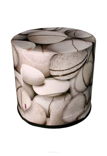 Taburet Stone Intesi kulatý moderní šedý filcový do obýváku a ložnice 40x40 cm