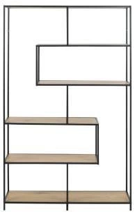 Knihovna do obýváku Oxford 4 loft dubová s kovem 114 cm Intesi