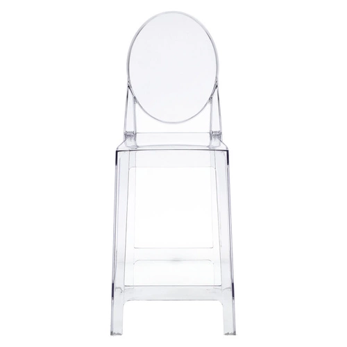 Průhledný barový stoliček s opěrkou Viki 65 cm moderní k kuchyňskému ostrůvku inspirovaný Victoria