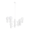 Moderní bílý skleněný lustr HALO 6 do obýváku a jídelny stropní svítidlo