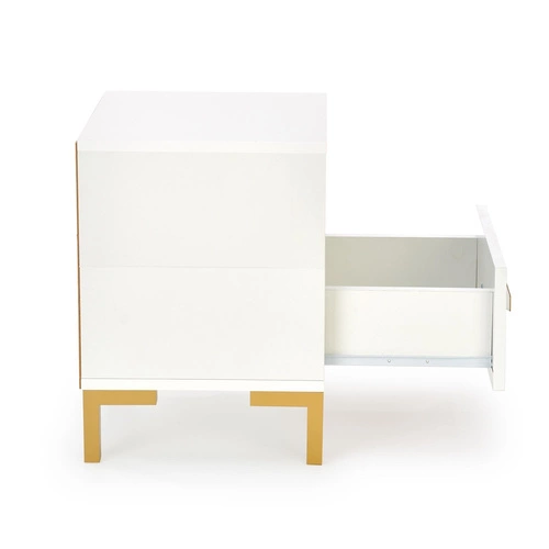 Moderní bílý noční stolek Tisaia Intesi se zásuvkou do ložnice a studentského pokoje