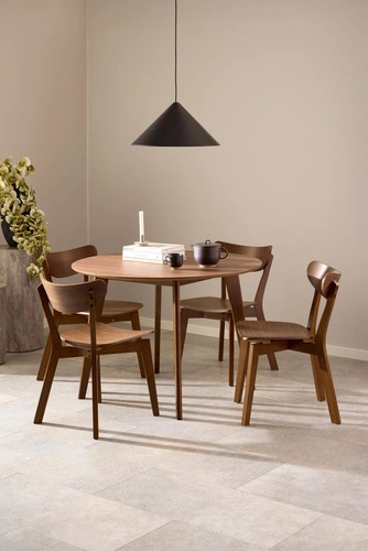 Jídelní kulatý stůl Roxby 105 cm ořech skandinávský dřevěný Actona