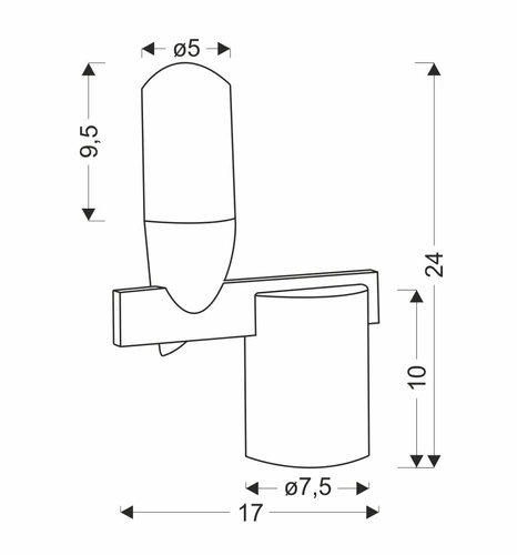 Moderní černá kovová LED noční lampička do ložnice a obýváku Sakai Ledea 24 cm