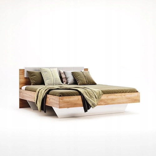 Postel do ložnice Tissa 160x200 moderní s čelem dub craft bílá skandinávský styl