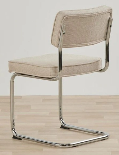 Čalouněná jídelní židle Tepper béžová moderní na chromovaných lyžinách