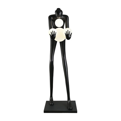 Stojací lampa do obýváku WOMAN-2 BLACK černá moderní Step into Design 190 cm