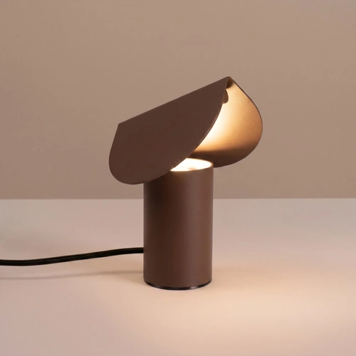 LED stolní lampa BISCUIT hnědá moderní na psací stůl 3000K