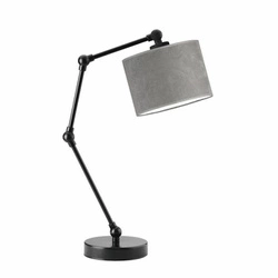 Noční lampička ASMARA moderní šedý samet s nastavitelnou výškou do ložnice Lysne