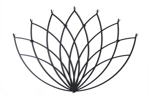 Nástěnný věšák do předsíně Lotos moderní černý kovový POLYHEDRA 68 cm