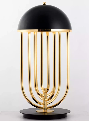 Moderní černo-zlatá stolní lampa Dolce Vita z kovu do obýváku a ložnice Step into Design