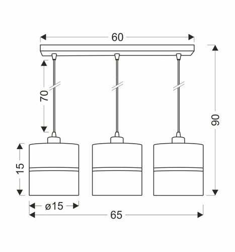 Assam závěsná lampa černá+zlatá 3x60W E27 stínidlo černé+zlatý pruh