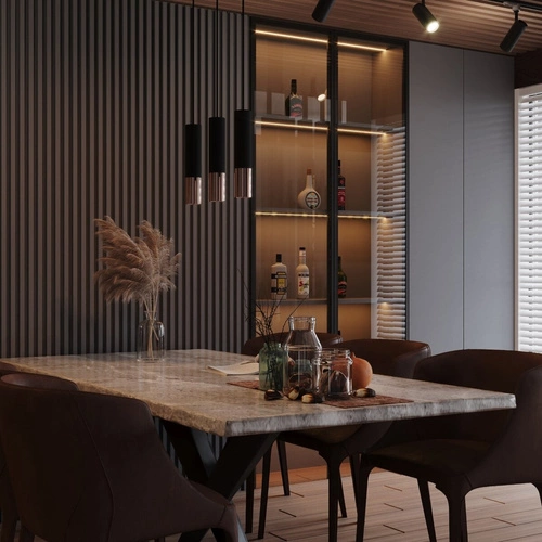 Závěsné svítidlo Loopez černá měď moderní tubus do kuchyně obýváku nad ostrůvek