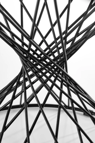 Konferenční stolek Susa kulatý skleněný černý moderní loft do obýváku 50 cm Intesi