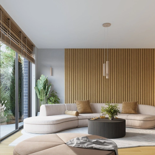 Stropní svítidlo KARBON 60 taupe moderní béžové hliníkové do obýváku a kuchyně