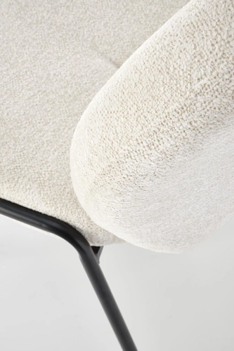 Čalouněná jídelní židle Salome krémová moderní skandinávský styl s černými nohami Intesi