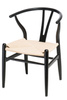 Židle Wicker Color přírodní/černá inspirovaná Wishbone