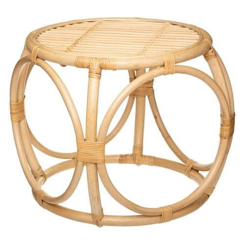 Sada 2 kulatých konferenčních stolků Aoni ratan boho přírodní do obýváku Atmosphera