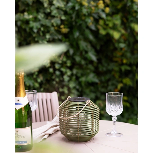 Zahradní solární LED lampion Crewe House Nordic zelený IP44 na terasu a zahradu