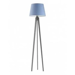 Stojací dřevěná lampa s modrým stínidlem Curacao do obýváku Lysne 158 cm