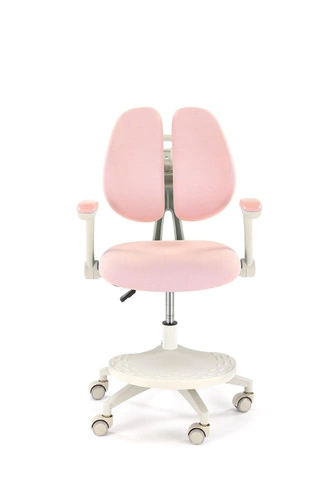 Ergonomická kancelářská židle Menara růžová otočná s opěrkami a podnožkou na studium