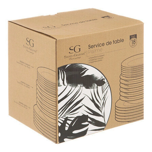 Stolní servis Palme 18-dílný bílý/černý