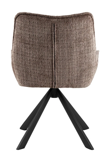 Otočená jídelní židle s područkami Eddie Actona, čalouněná, béžová, skandinávský styl