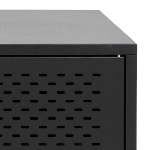 Komoda Newcastle I černá kovová 160 cm moderní industriální na nožkách do obýváku