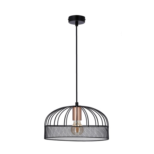 Závěsná lampa Levi zlatá 1x40W E27 stínítko černé