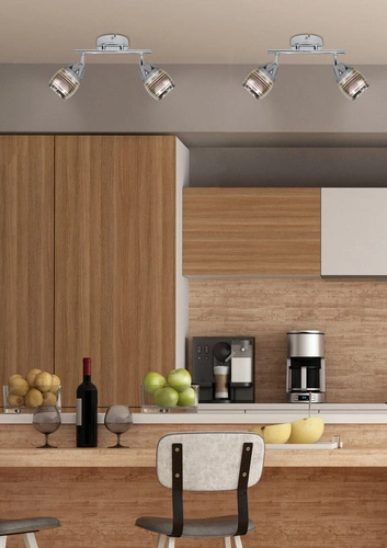 Moderní stropní lampa Milton chrom s pohyblivými stínidly do obýváku a kuchyně