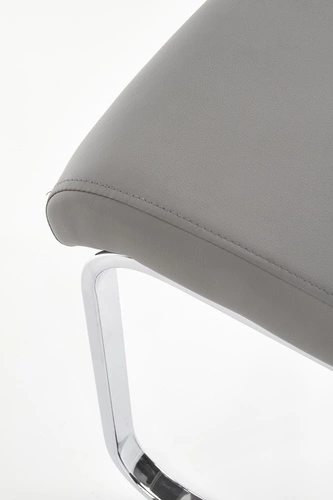 Čalouněná židle Yvone šedá ekokůže na chromovaných lyžinách do jídelny Intesi