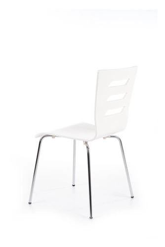 Jídelní židle Intesi Lui bílá skandinávská z překližky na chromovaných nohách