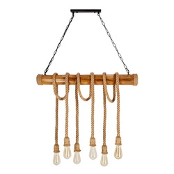 Dřevěná závěsná lampa Vint 6x40W E27