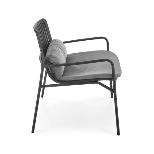 Relaxační křeslo Mella Intesi moderní do obýváku a na terasu šedé s područkami