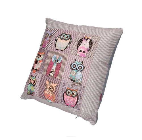 Velurový dekorační polštář Hiboux antialergenní do obýváku a ložnice multicolor 40x40