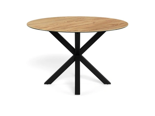 Jídelní kulatý stůl Heaven 119 cm moderní divoký dub/černá