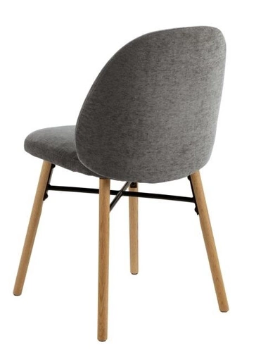 Jídelní židle Sophia Actona šedá čalouněná skandinávská s dřevěnými nohami