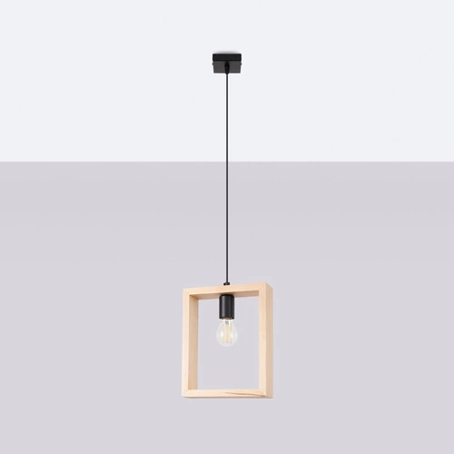 Závěsné svítidlo ARIES skandinávské dřevěné nastavitelné do obýváku a jídelny 24 cm